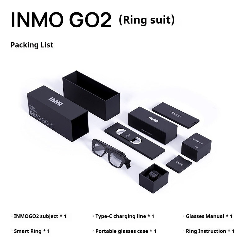 INMO GO2 intelligent AR translation glasses, real-time subtitle speech teleprompter glasses, overseas travel class simultaneous translation artifact AI conference assistant