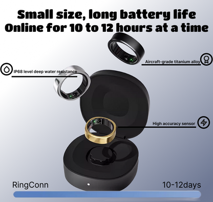 RingConn Smart Ring | Health Management, Sleep Monitoring, Data Recording, AI Health Guidance, Anomaly Alert, Personalized Service, Exercise and Fitness, Wearable Device, Water-resistant, Long Battery Life