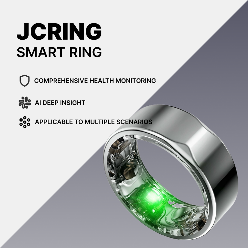 JCRing Smart Ring | AI Health Monitoring, Blood Sugar Risk Assessment, Sleep Tracking, Heart Rate and Oxygen Level Monitoring, Water-resistant, Fast Charging