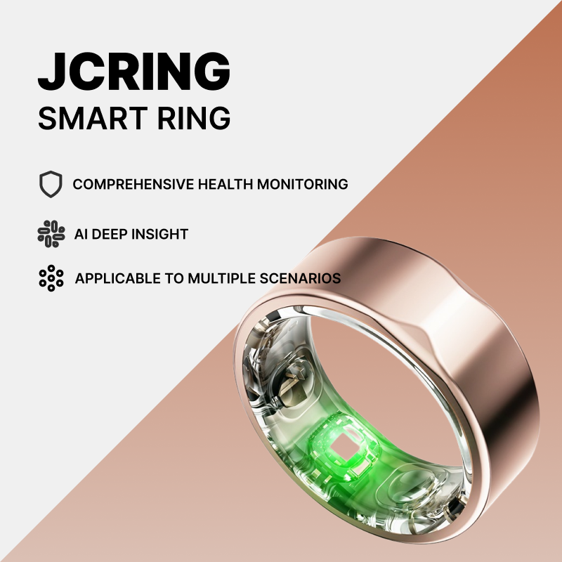 JCRing Smart Ring | AI Health Monitoring, Blood Sugar Risk Assessment, Sleep Tracking, Heart Rate and Oxygen Level Monitoring, Water-resistant, Fast Charging