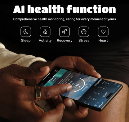 RingConn Smart Ring | Health Management, Sleep Monitoring, Data Recording, AI Health Guidance, Anomaly Alert, Personalized Service, Exercise and Fitness, Wearable Device, Water-resistant, Long Battery Life