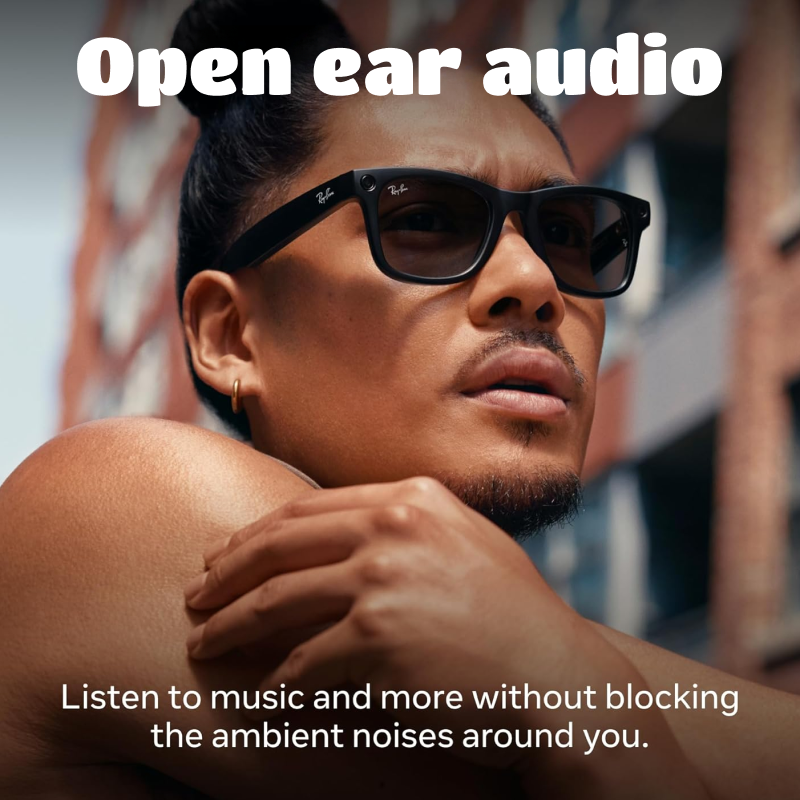 Ray-Ban Meta Glasses | Smart Glasses, AI, Open Headphones, Real-time Translation, High-definition Shooting, Live Streaming, Video, Call