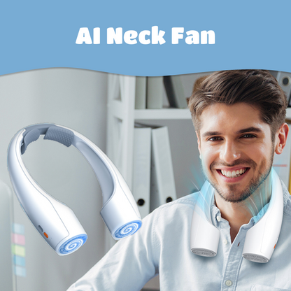 AI Neck Fan | 360° Airflow, Cooling, Noise Reduction, Low Noise, Wearable Fan, 4-speed Adjustment, Portable Fan, Suitable for Home, Office, Travel, Outdoor