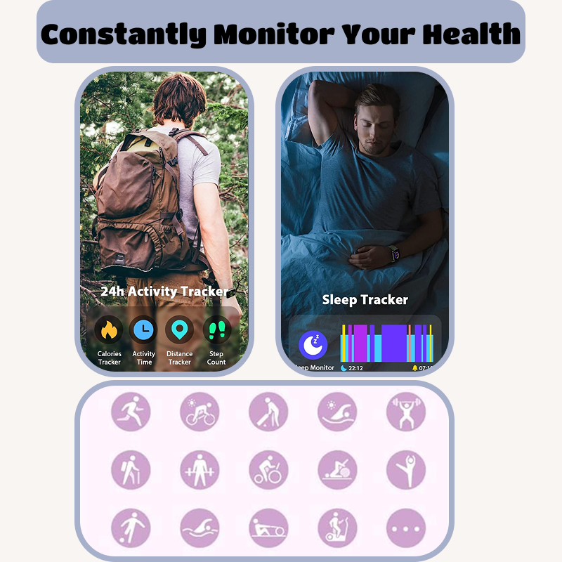 Smartwatch | Built-in Alexa, Touchscreen Watch, Fitness Tracker, Bluetooth Calling, IP68 Water Resistance, Heart Rate, Sleep, Blood Oxygen Monitoring, Over 100 Exercise Modes, Suitable for Daily Use, Travel, and Office Work