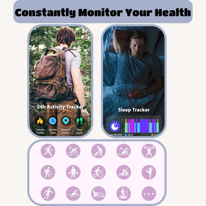 Smartwatch | Built-in Alexa, Touchscreen Watch, Fitness Tracker, Bluetooth Calling, IP68 Water Resistance, Heart Rate, Sleep, Blood Oxygen Monitoring, Over 100 Exercise Modes, Suitable for Daily Use, Travel, and Office Work