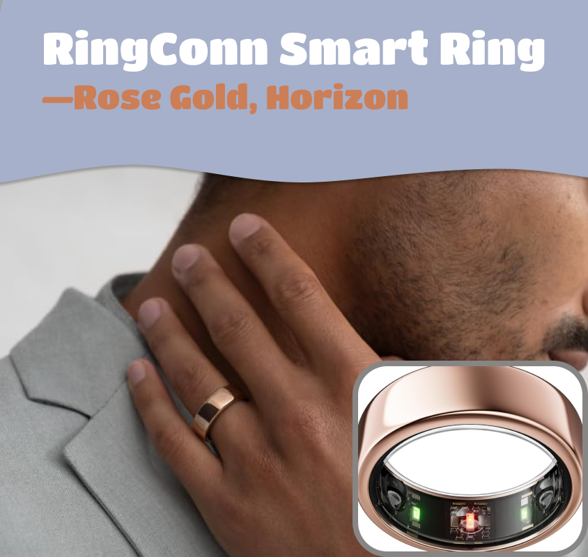 RingConn Smart Ring | Health Management, Sleep Monitoring, Data Recording, AI Health Guidance, Anomaly Alert, Personalized Service, Exercise and Fitness, Wearable Device, Water-resistant, Long Battery Life