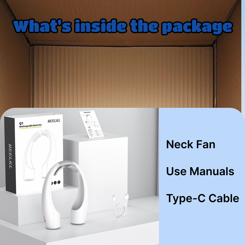 AI Neck Fan | 360° Airflow, Cooling, Noise Reduction, Low Noise, Wearable Fan, 4-speed Adjustment, Portable Fan, Suitable for Home, Office, Travel, Outdoor