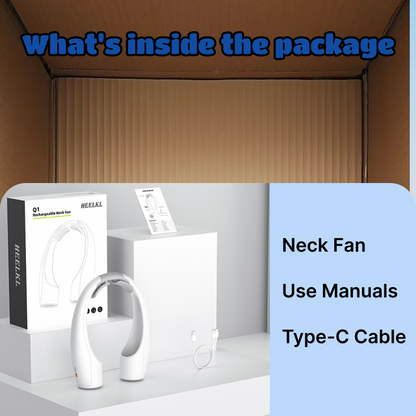 AI Neck Fan | 360° Airflow, Cooling, Noise Reduction, Low Noise, Wearable Fan, 4-speed Adjustment, Portable Fan, Suitable for Home, Office, Travel, Outdoor