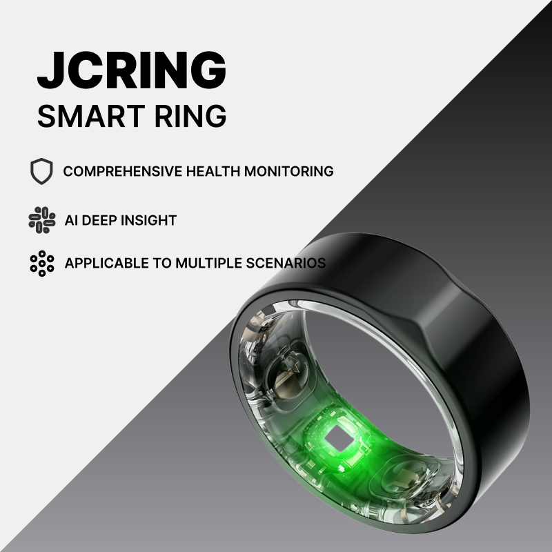 JCRing Smart Ring | AI Health Monitoring, Blood Sugar Risk Assessment, Sleep Tracking, Heart Rate and Oxygen Level Monitoring, Water-resistant, Fast Charging